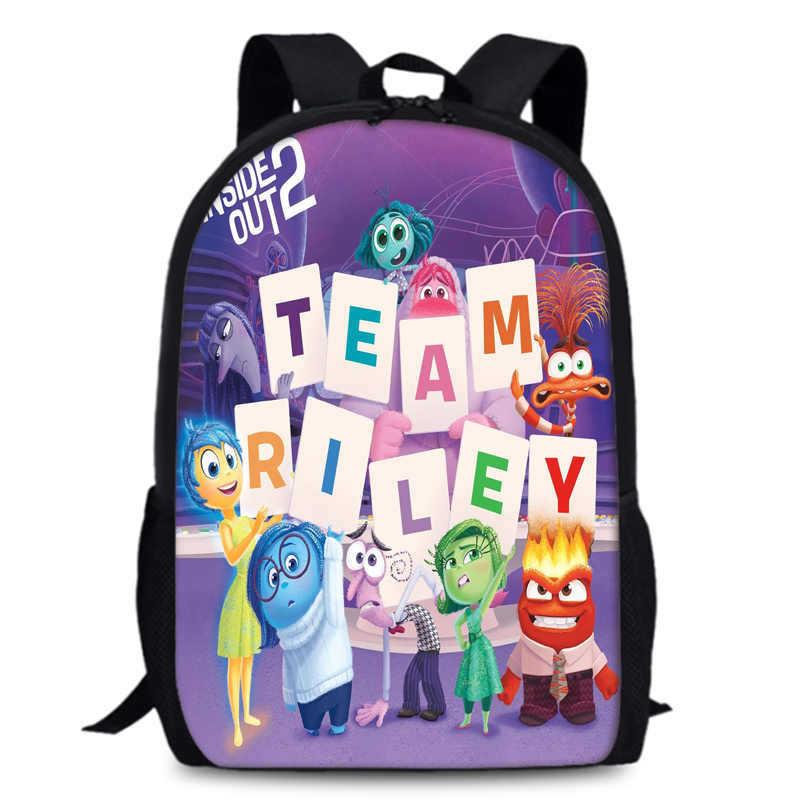 Spacious 15-inch Inside Out 2 Backpack Durable Oxford Cloth School Book Bag