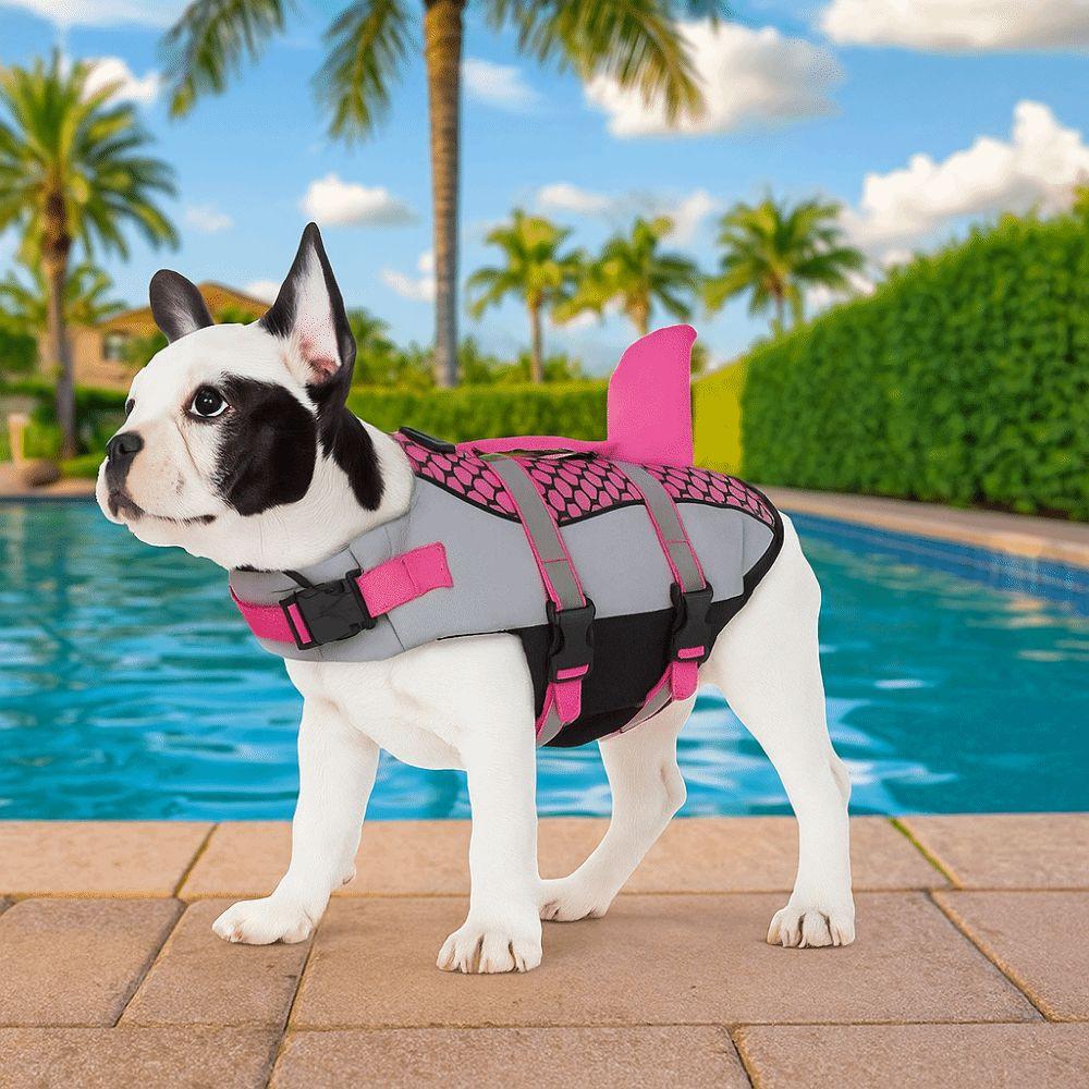 Enhanced Buoyancy Dog Swimsuit Reflective Dogs Swimming Clothes Shark Dog Life Jacket  For Dogs