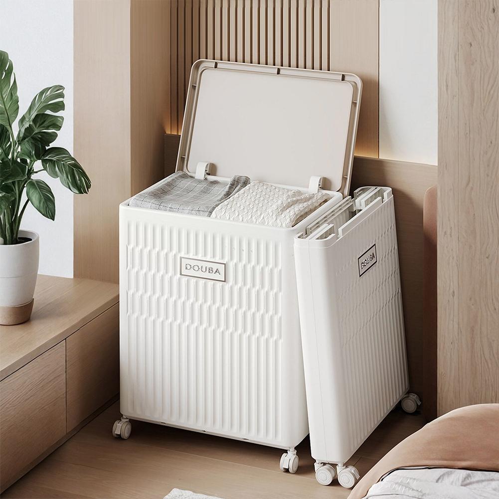Faltbare Aufbewahrungsbox mit Rädern und Deckel Großraum-Organizer Kunststoff-Aufbewahrungsbehälter für Schlafzimmer, Badezimmer & Waschküche