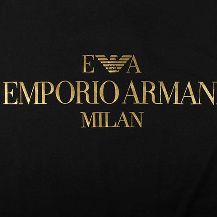 Emporio Armani Gold Letter Logo Short Sleeve T-Shirt Men tops Black 3G1TM4-1JHRZ-0999