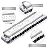 East Top Lucky13 (solo-D) 13-Hole Blues Harmonica in D, for Jazz Professionals, Adults, and Children, Perfect for Study and Practice, with Brass Cover