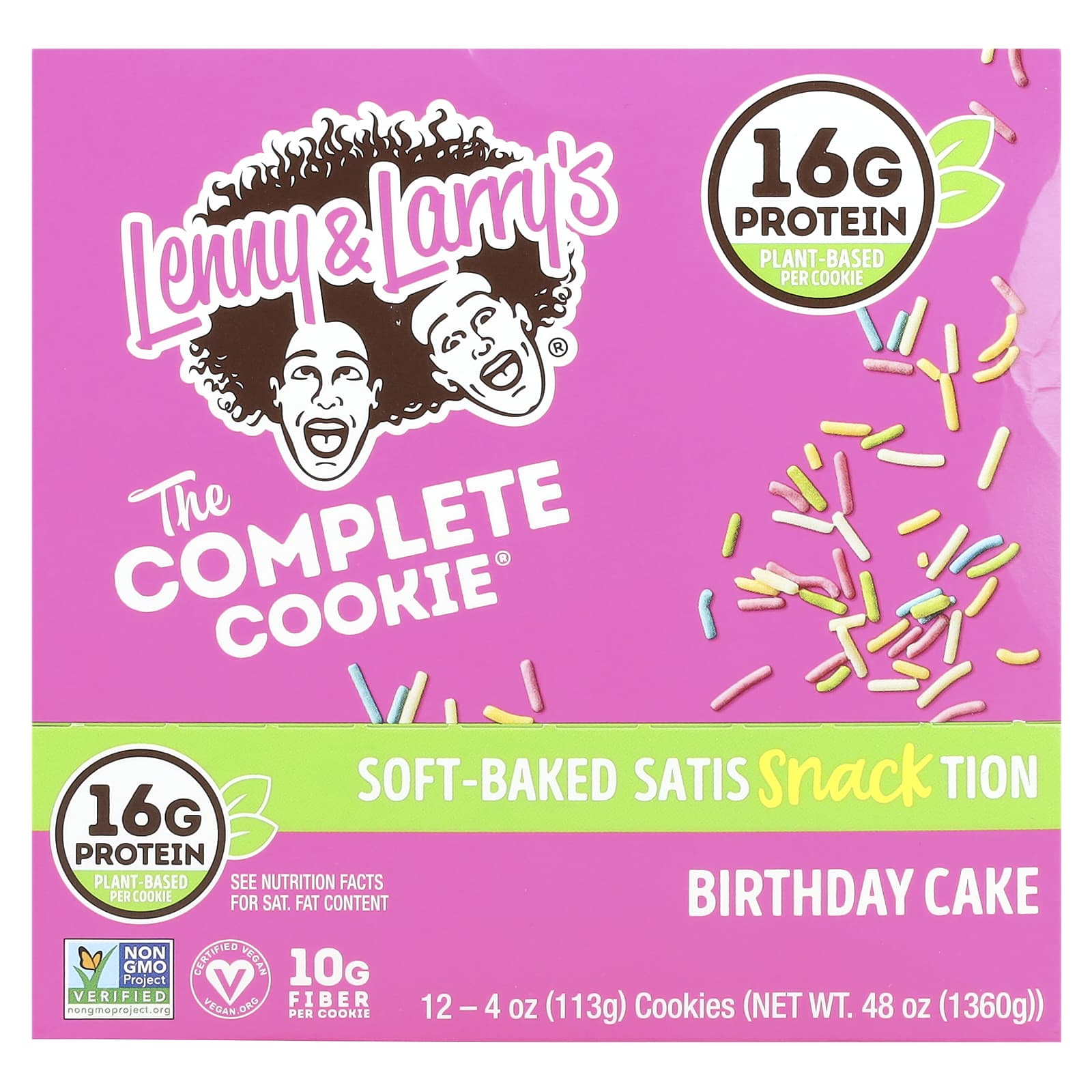 

Lenny & Larry S, The Complete Cookie®, Birthday Cake, 12-Count, 113G (4Oz) Each
