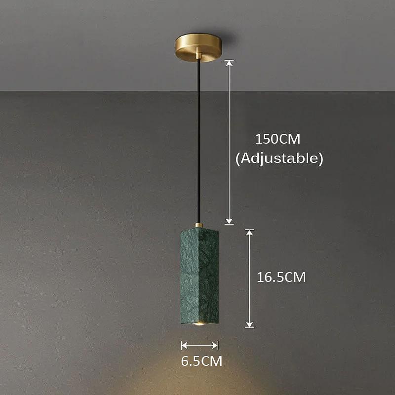 Italian Marble Pendant Light Dinning Room Decor Hanging Bedside Lamp White Green Marble Suspension Illumination