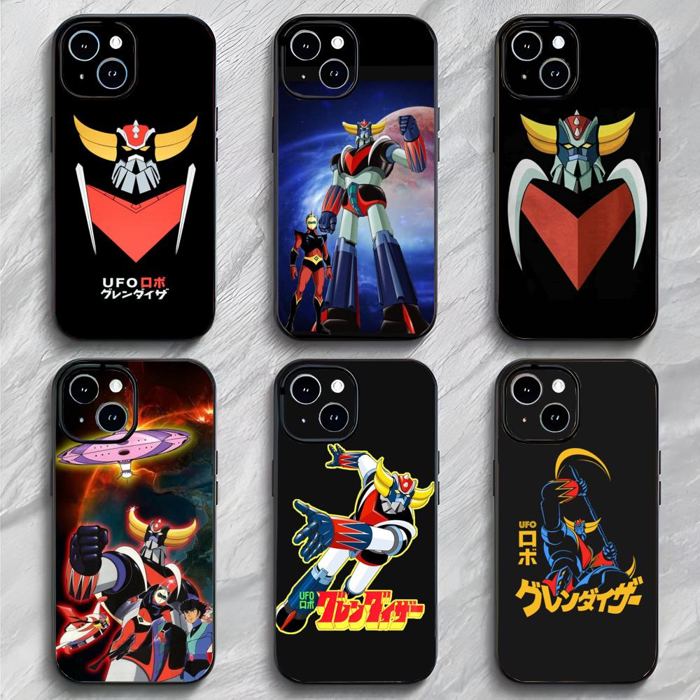 Anime U-UFO R-Robot G-Goldorak Phone Case Black Matte Thin Phone Case For iPhone17 16 15 14 13 ProMax