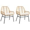 VidaXL Chaises de jardin lot de 2 et coussins marron rotin, siège de jardin, siège d'extérieur, chaise d'extérieur, siège de 369094