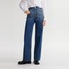 ELLE French Design Solid Color Cotton High Waist Vintage Gradient Straight Leg Jeans Women Jeans Blue EQ49219