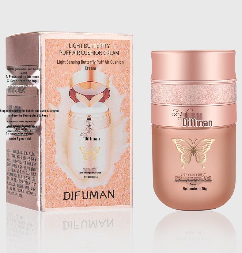 Difuman Mushroom Air Cushion BB Cream: Natural, Non-Sticky, Brightens Skin Tone, Long-Lasting Liquid Foundation and Concealer.