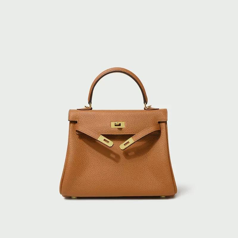 First layer cowhide high quality lychee pattern women's bag shoulder crossbody handbag
