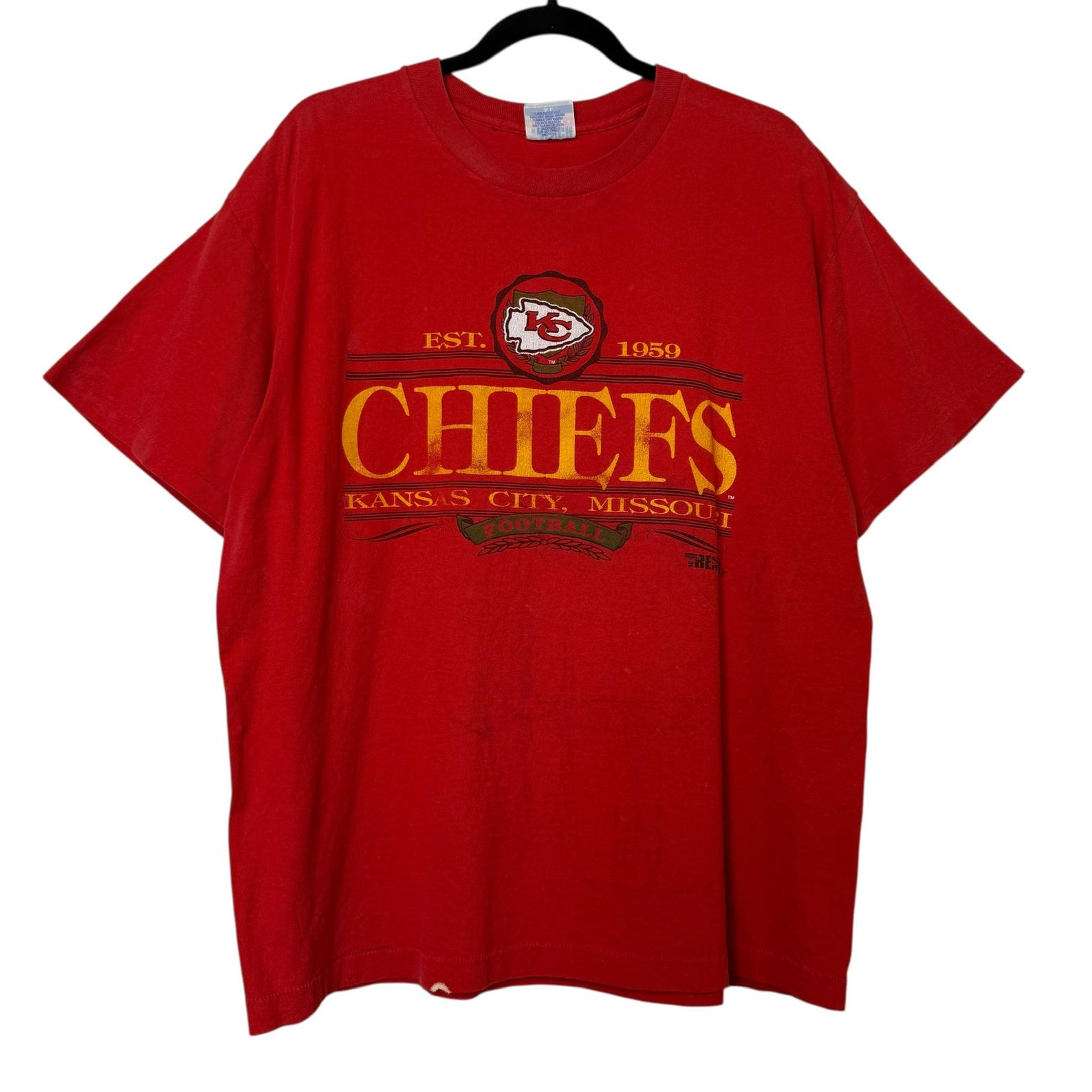 90 s Kansas City Chiefs T shirt Sz XL (B619) M