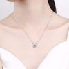 S925 Sterling Silver Moissanite Rabbit Ear Pendant Necklace for Women - Cute Douyin-Inspired Style