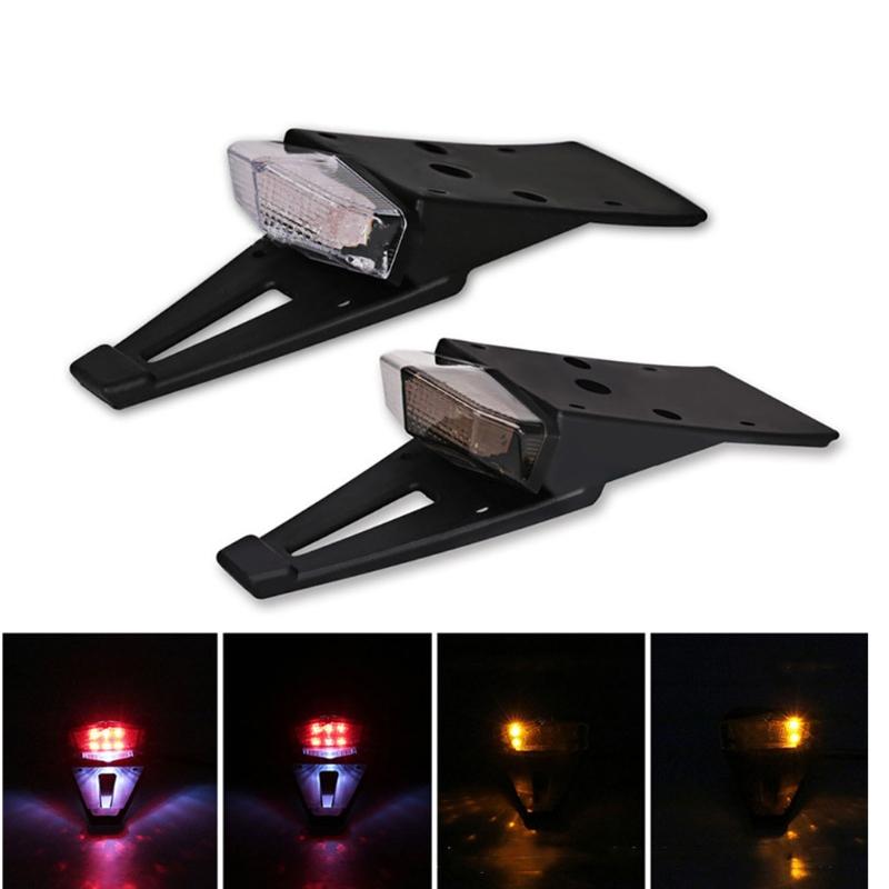 Motorcycle Rear Fender Tip LED Red Stop Brake Tail Light Universal