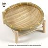 Handmade Bamboo Woven Basket Set - Round Winnowing Basket and Snack Plate for Hotel or Restaurant Use