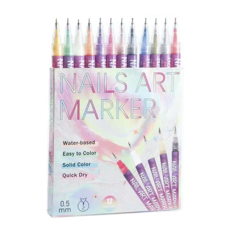 12Color Nail Art Pens Precise Acrylic Marker For Detailed Outlining Polish Pen For DIY Enthusiasts Salon Professional