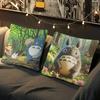 Anime M-My Neighbor Totoro Maple Design Cushion Cover Happy Autumn Harvest Decor Holiday Decorati Pillow Cover