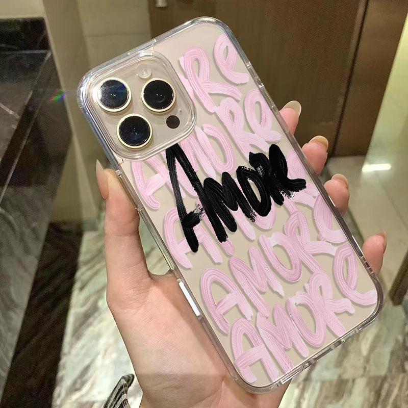 Doodle Text Advanced Pattern Phone Case for iPhone 17 Air 16 15 14 11 Pro Max Plus 13 12 Soft TPU Back Cover Coque