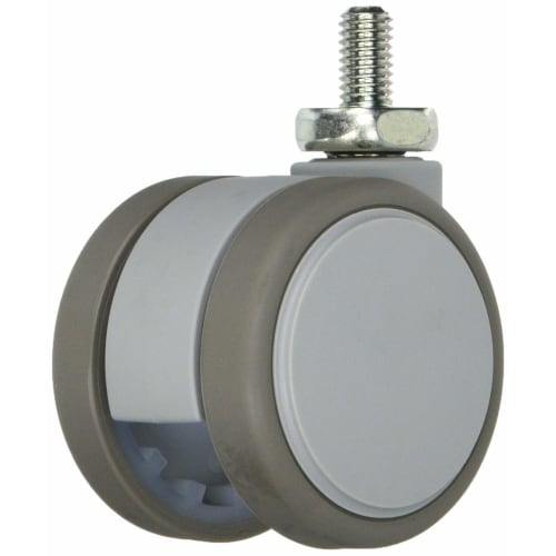 Tokai Caster Tokai Threaded Dual Wheel Caster, 50mm Diameter, Swivel, M8x1.25, F050N8