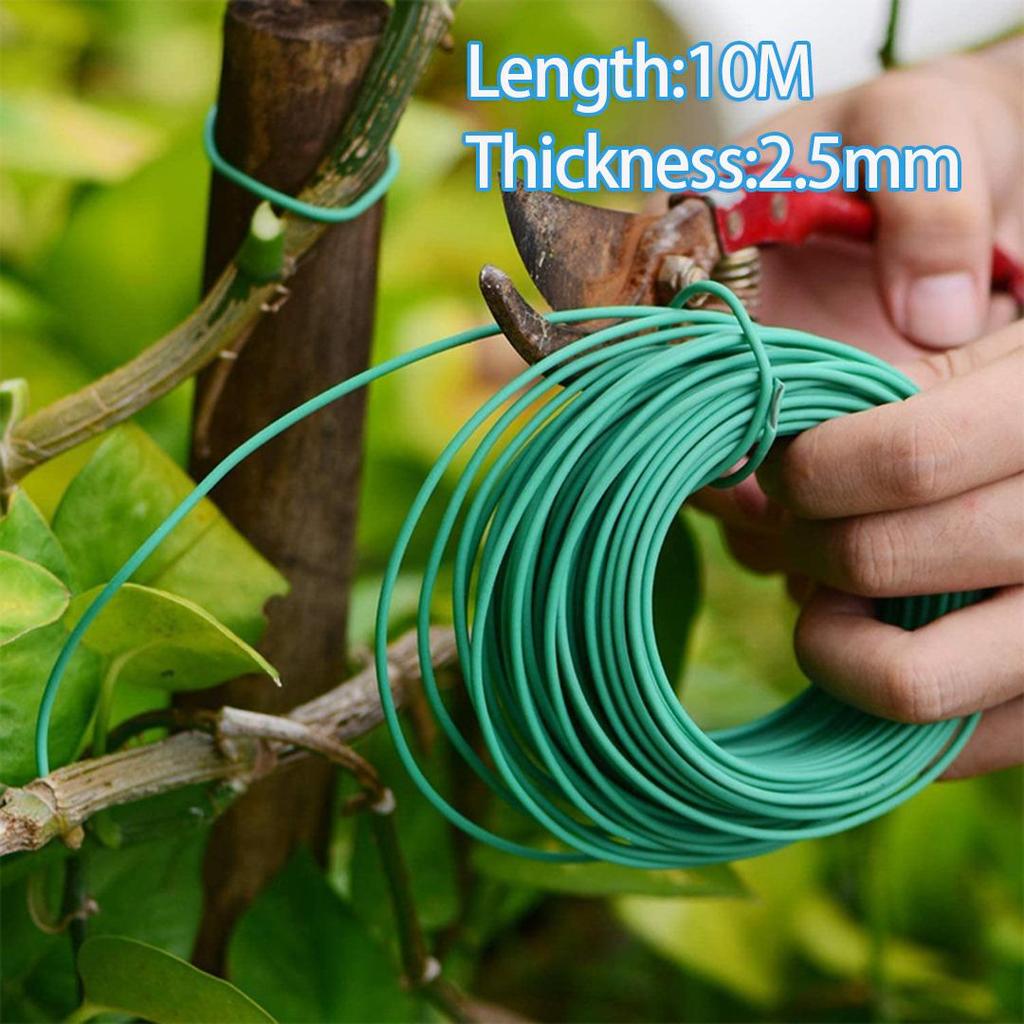 10M Pflanzenschnur Grün Weich Flexibel Biegsam Gartenstützdraht Kabel Twist-Bindeband