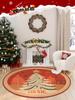 Christmas Themed Carpet Round Living Room Bedroom Non-Slip Decorative Mat Rectangular Entrance Can Be Tailored Floor Mat