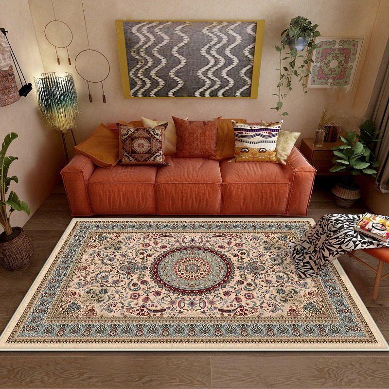 Persian Retro Decoration Lint-free Bedroom Rugs Bohemian Style Living Room Non-slip Carpet Lounge Dining Room Washable Floor Mat