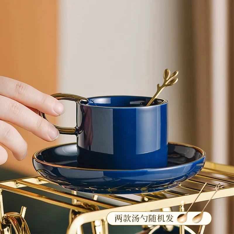 Mugs Hotel Coffee Cup Exquisite Mug Dish Ceramic Drinking Cup with Spoon Office Breakfast Cups Couple's Cups Companion Gift