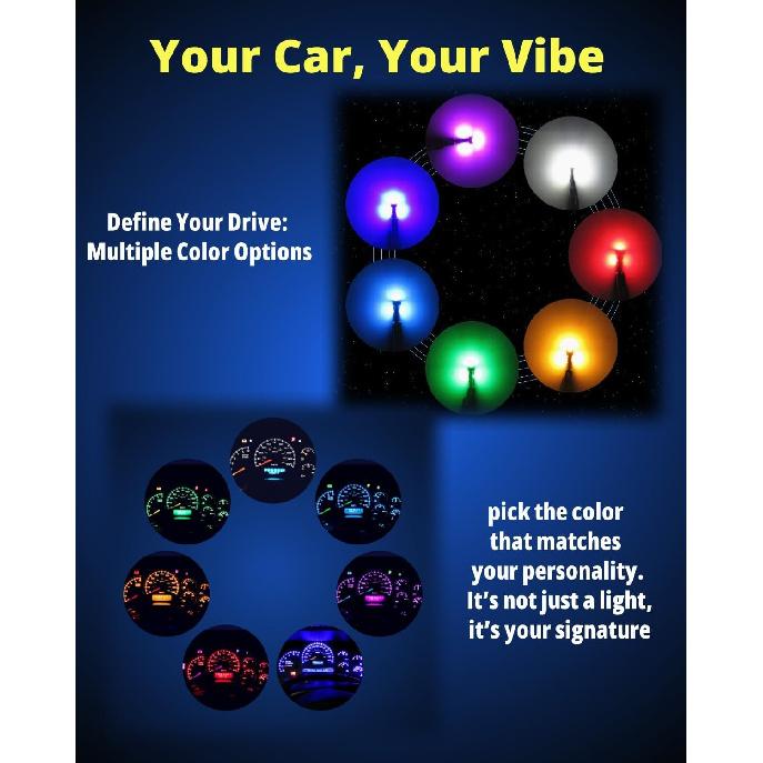 WLJH 40 Pack 194 168 T10 T5 LED Bulbs With Sockets, Non Polarity, Dimmable, For Dash Cluster Dome Map Door Trunk Parking License Plate Lights,300 LM