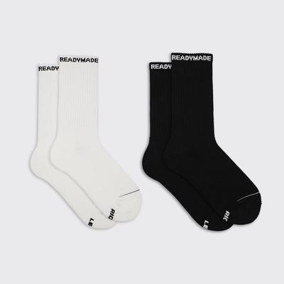 Japanische Trendige Frottee-Socken - Herbst/Winter Sport Schwarz & Weiß Buchstaben Mid-Calf Baumwollsocken für Männer & Frauen