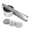 Pop Frog Stainless Steel Hand Potato Masher, Commercial Grade, with 3 Interchangeable Discs, Long Handle, for Crushing Potatoes, Chopping Noodles, Min