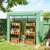 Mini Kas, Tuin Tomaten Kweekkas met Roldeur en 2 Gaasramen, PE Afdekking, 200 x 75 x 188 cm, Groen