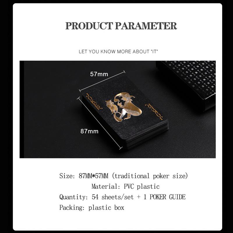 Color Black Gold Playing Card Game Card Group Waterproof Poker Suit Magic Dmagic Package Board Game Gift Collection