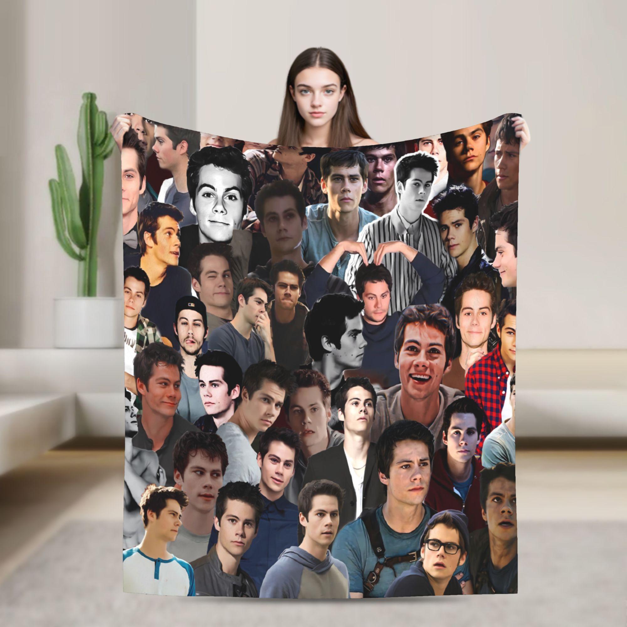 Jessica Chen Unisex Warm Soft Blanket Decorative Dylan O'brien Collage American Singer Throw Blanket Flannel Bedspread For Fluffy Sofa Bed Cover
