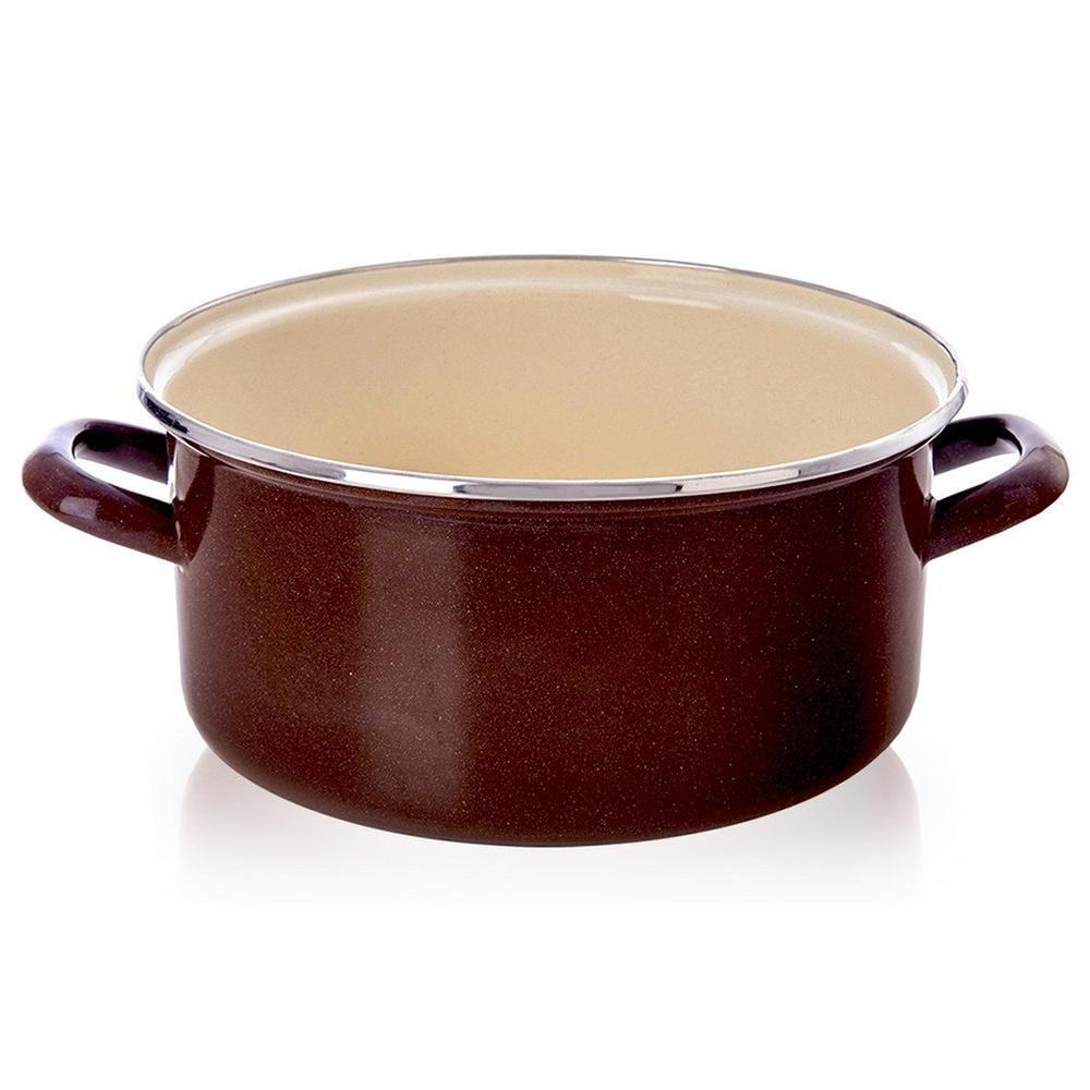 BROWN Enamel Pot 24 Cm, 4 L