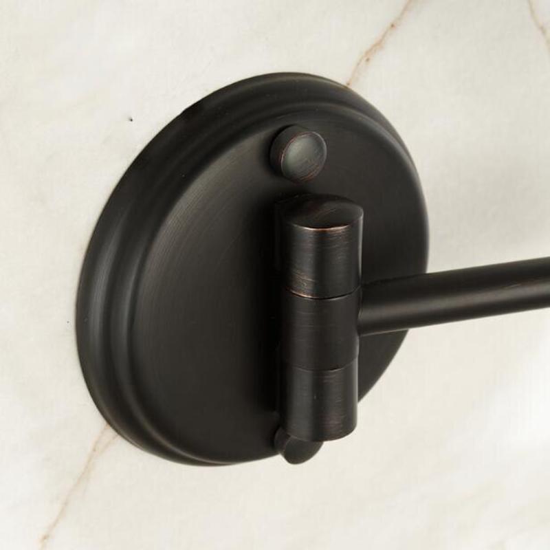 Bathroom Folding Makeup Mirror Wholly Copper Telescopic Black Cosmetic Mirror Wall Mirror Magnifying Glass Cosmetic Mirror