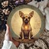 Pc Chihuahua Pray Aluminum Metal Round Pewter Sign Vintage (x Inch) Wreath Centerpiece Hanging Decorations Whimsical Decor