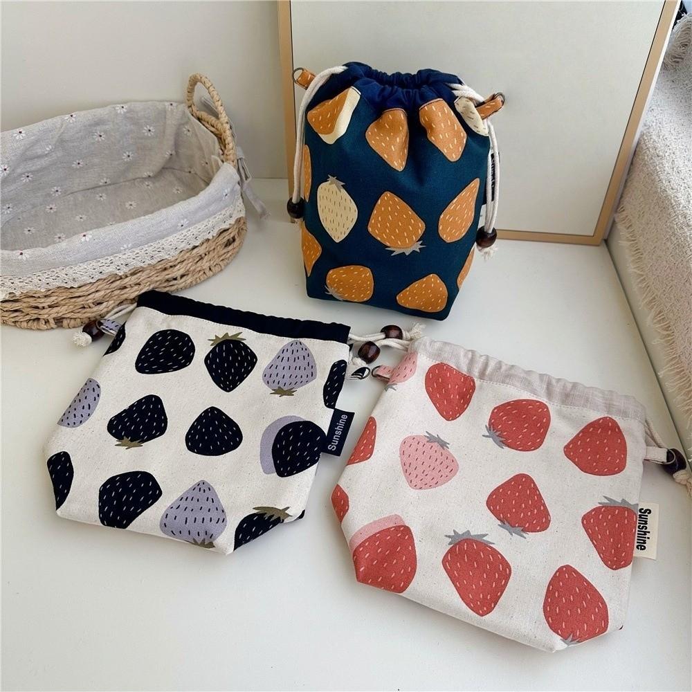 Multifunctional Cotton and Linen Fabric Drawstring Bag Storage Pouch  Data Cable Storage