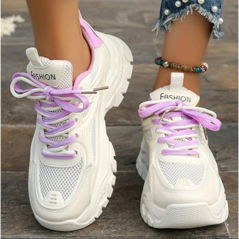 Fashion 2025Women Sneakers New Fashion Platform  New Summer Casual Chunky   Breathable Mesh Platform Shoes
