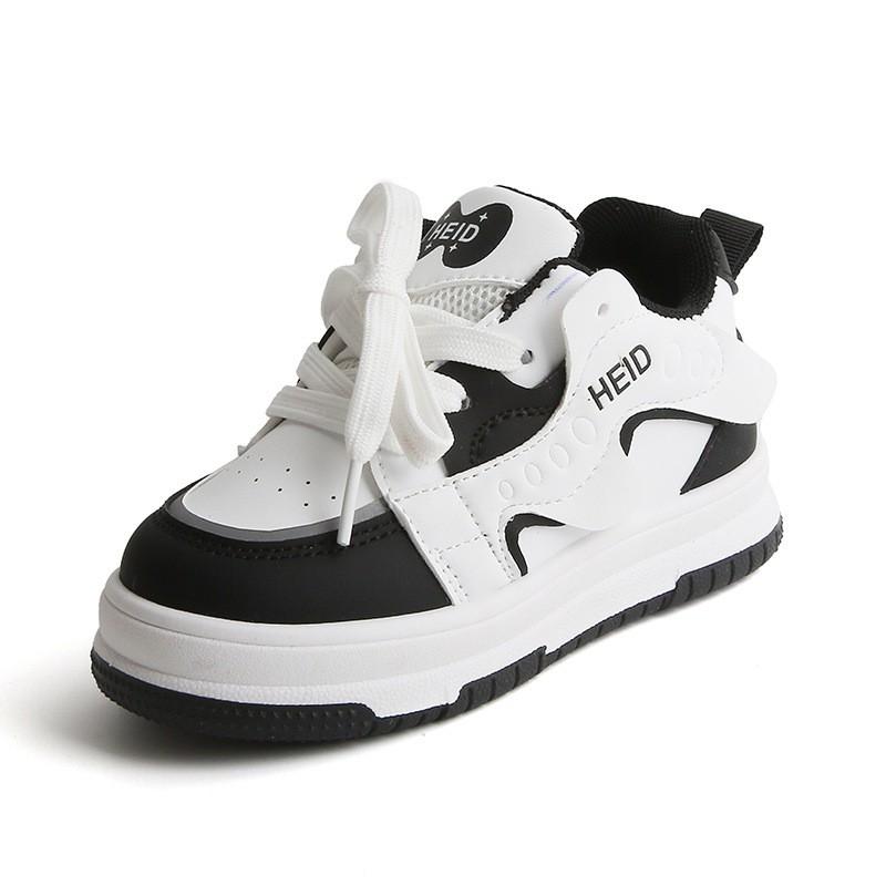 Kids Casual Sneakers Boys Girls Fall Soft Sole Mid-Top PU Shoes Breathable Rubber Outsole