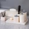 Light Luxury White Jade Stone Home Bathroom Wash Suit Bathroom Supplies Brush Tooth Cup Soap Bottle Soap Dish Toothbrush Holder