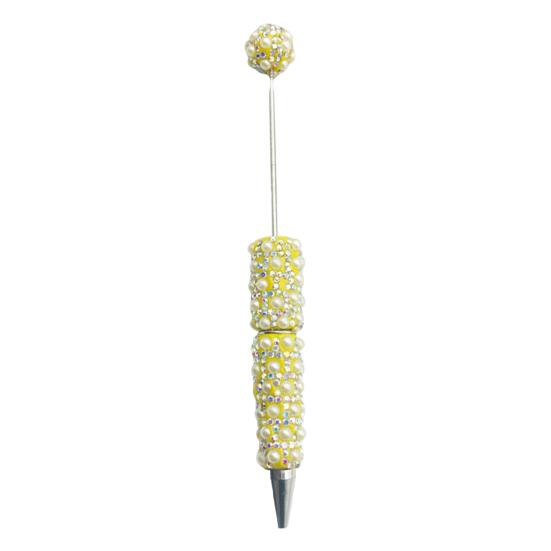 Personalized Gift Pen DIY Beadable Pen, Rhinestone Faux Pearl Ballpoint Fancy Glitter Stationery for Crafts Crafting, Student Office Writing