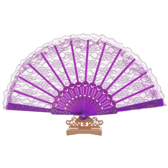 

Yousheng Retro Floral Lace Folding Fan Wedding Party Bride Hand Held Fan Portable Summer Fan Decoration Dance Performance Props Party фиолетовый