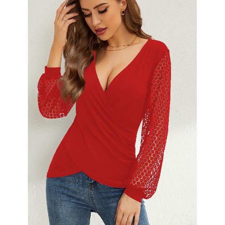 Spring And Autumn New Women'S Versatile Long Sleeve Daily Business Commuter Elegant Comfort Sexy Bottom Shirt Top