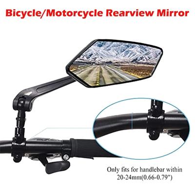 1PC Bike Rear View Mirror Reflector Adjustable Rotatable Handlebar Mirror Clear Rearview Electric Scooter Cycling Bicycle Accessorie