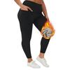 Kieszeniowe Jesienno-Zimowe Grube Legginsy Plus Size z Podszewką z Polaru z Wysokim Stanem Odzież Wierzchnia Damskie Zimowe Ciepłe Legginsy