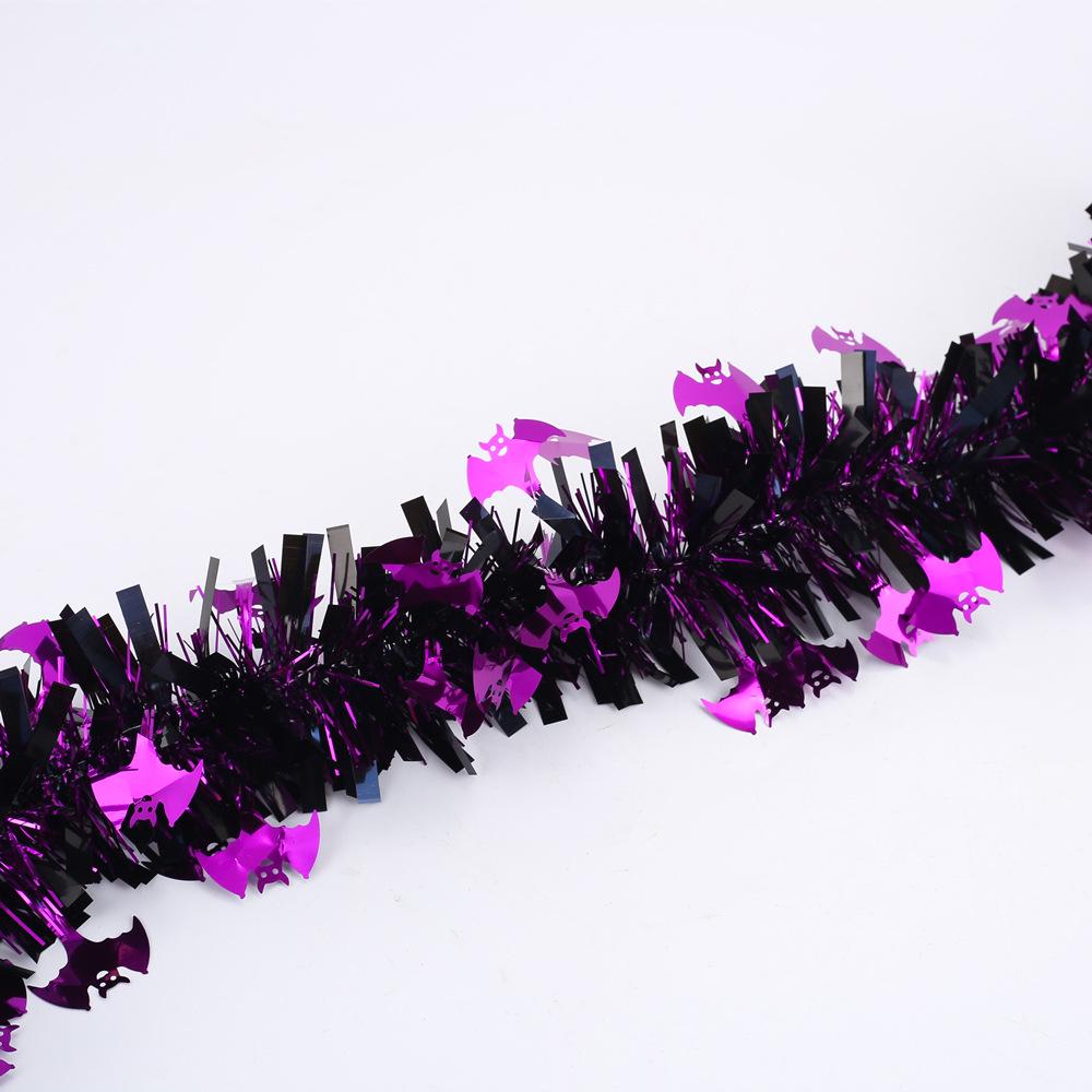 

2m Halloween Decoration Ribbon - Pumpkin & Bat Color Bar, Haunted House DIY Garland for Spooky Party Atmosphere 200cmx9cm
