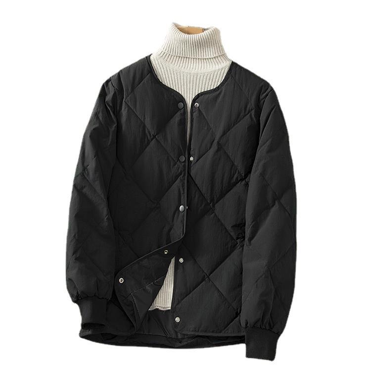 Winter New Thin Down Jacket Women's Short Collarless Lightweight Fashion Small Baseball Jacket
