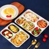 Stainless Steel Divided Lunch Box with Lid Lunch Container Fast Food Plate  Kitchen Tableware