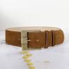 Retro Brown Faux Leather Velvet Belt for Women's Coats, Suits, and Skirts - Decorative Waist Cinch.