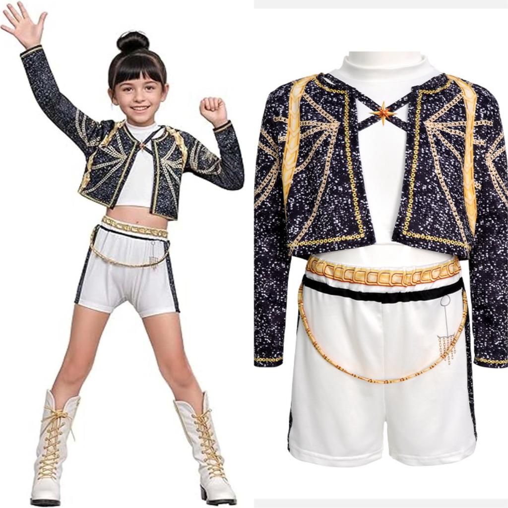 Dívčí školní jevištní vystoupení Popová zpěvačka Karnevalová párty Kostýmy na hraní rolí Dětská předstíraná hra Halloweenský cosplay outfit Oblek Sada