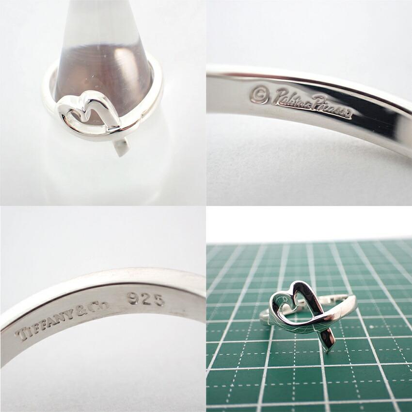 [Pre-owned] TIFFANY 925 Loving Heart Ring, Size 14, j51-5