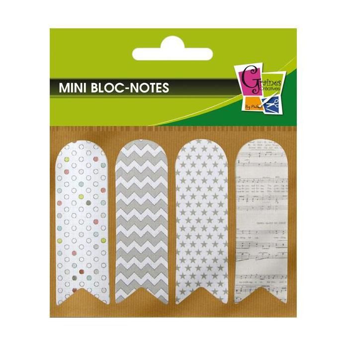 80 Adhesive Bookmarks - White with Patterns