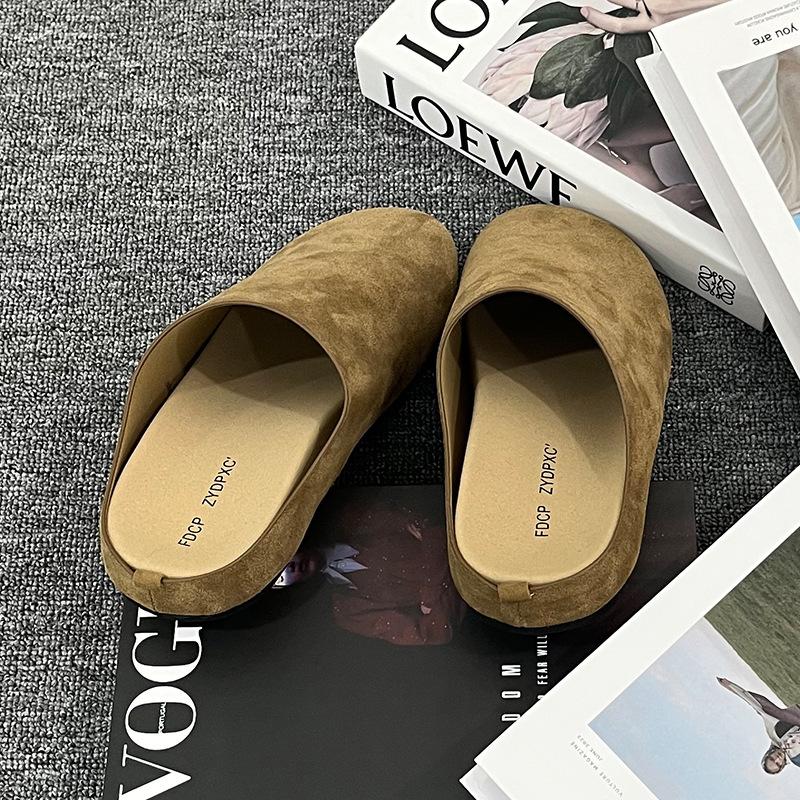 2025 Spring and Summer New Korean Version Source Soft-soled Foot Cover Casual One-pedal Outer Wear Slippers Boken Shoes 15167-T